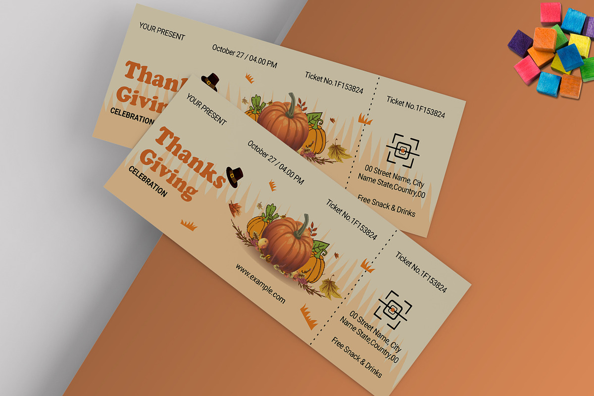 Thanks Giving Event Ticket, a Stationery Template by MightyDesign (Photo 2 of 6)