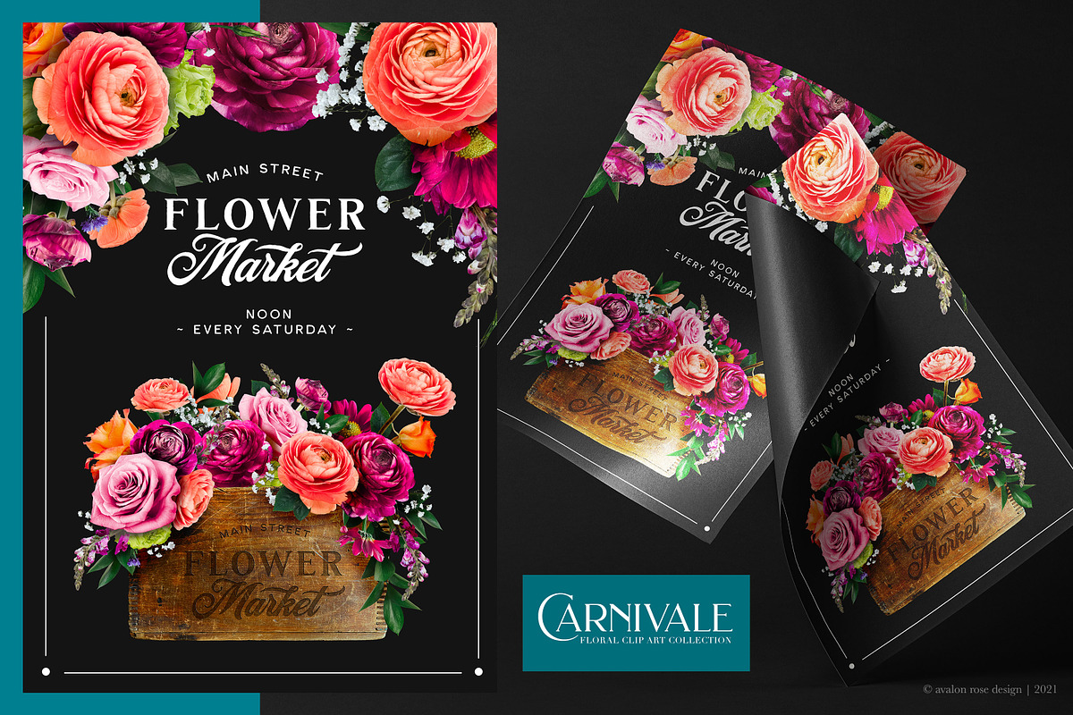 Carnivale Floral Clip Art Collection, an Object Graphic by Eclectic Anthology (Photo 9 of 21)