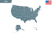 Detailed map of the USA, an Illustration by Vector Shop (Thumbnail 4 of 5)