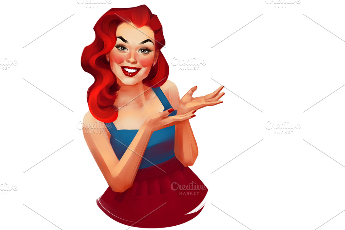 Pin-up woman, an Illustration by Ira Cvetnaya (Photo 2 of 3)