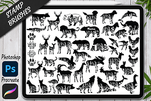 Animals Floral Stamp Brush Procreate