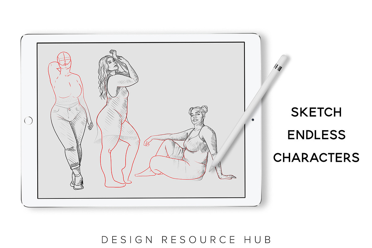 Procreate Drawing Guide: Curvy Girls, a Shape Add-On by Design Resource Hub (Photo 8 of 10)