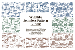 Wildlife Seamless Pattern Bundle