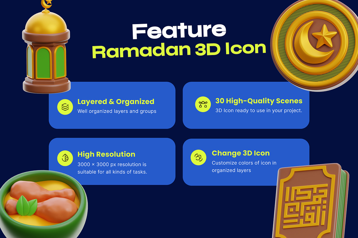 Ramadan 3D Icon pack vol 2., a Food & Drink 3D Model by orenjidesign (Photo 2 of 8)