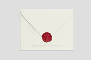 Red Wax Seal Stamp Envelope Mockup, a Packaging Mockup by graphypix (Thumbnail 1 of 4)