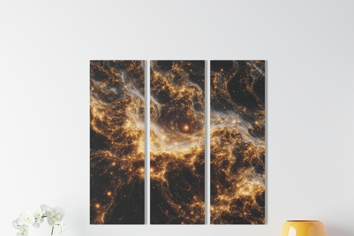 Gold Nebula Galaxy Backgrounds, a Texture Illustration by InkyQueenArt (Photo 4 of 10)