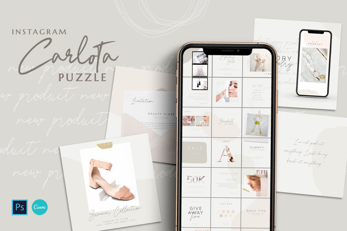 PUZZLE Bundle Instagram CANVA PS, a Social Media Template by Eviory (Photo 19 of 50)