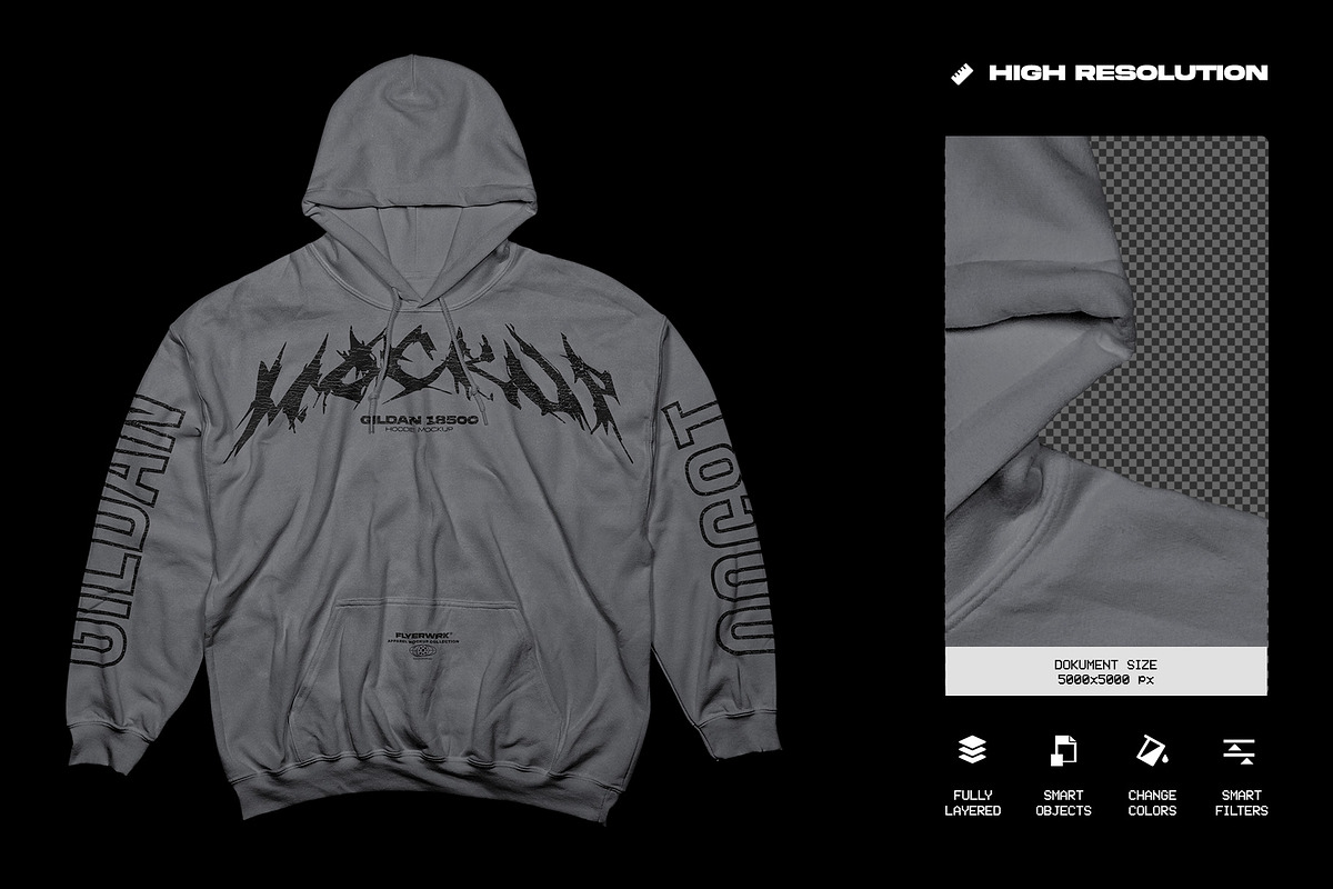 Hoodie Mockup - Gildan 18500, a Hoody Mockup by FLYERWRK (Photo 9 of 11)