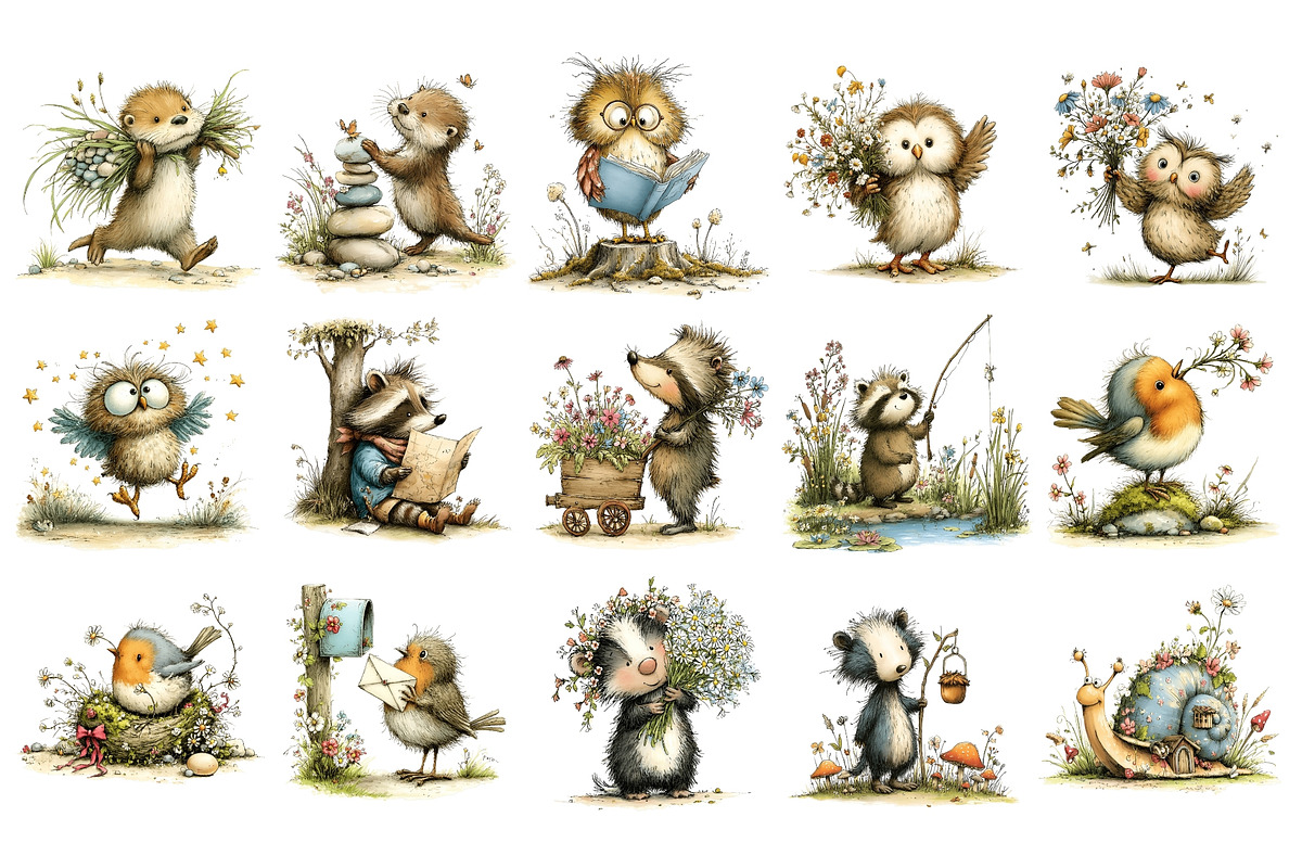 Cute Woodland PNG Clipart, an Animal Illustration by Nicolle's Colorful Art (Photo 5 of 6)