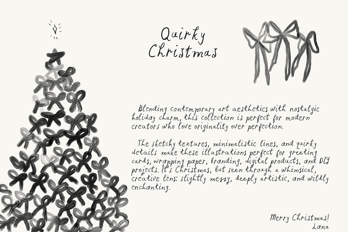 Quirky Christmas Line Drawings, an Object Graphic by Lana Elanor (Photo 3 of 12)