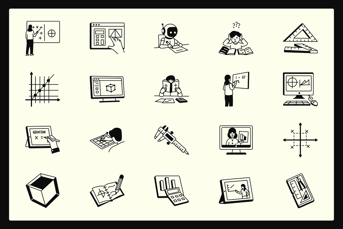 Math Doodles, an Outline Icon by Vectors Market (Photo 6 of 9)