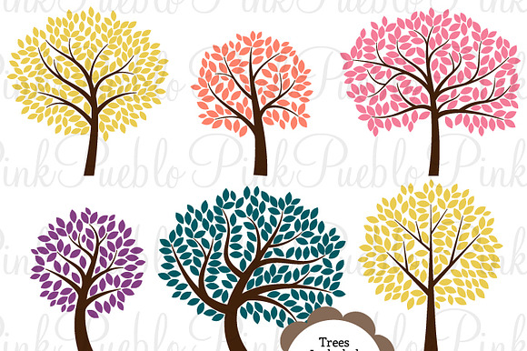 Tree Silhouettes Photoshop Brushes 2 preview 3