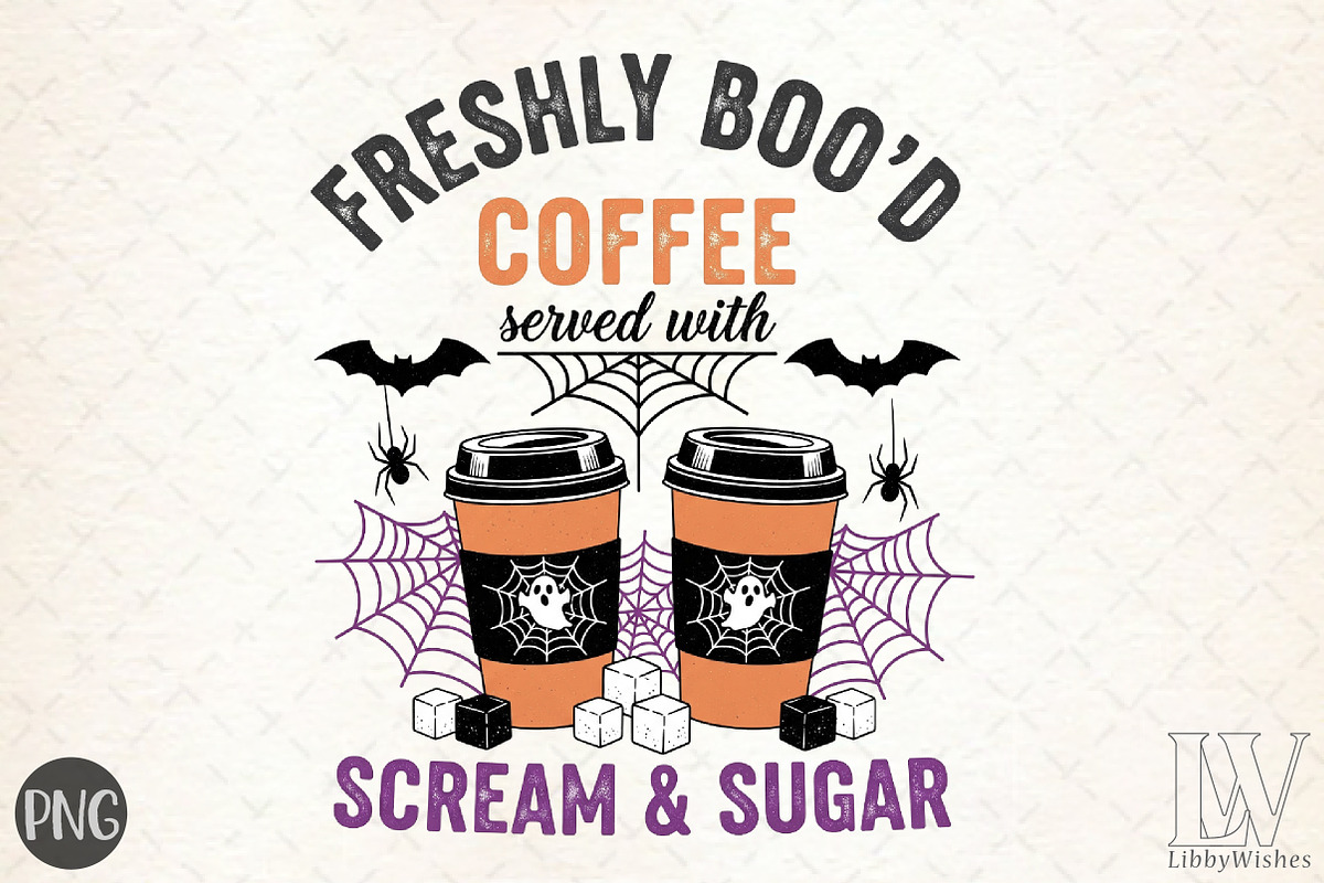 Halloween Coffee-Freshly Boo’d Coffe, an Illustration by Libby Wishes (Photo 1 of 6)