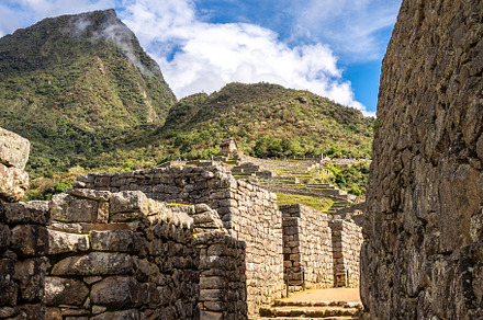 Ancient terraces and stone walls inside the Machu Picchu site in, an Architecture Photo by GoodGoods