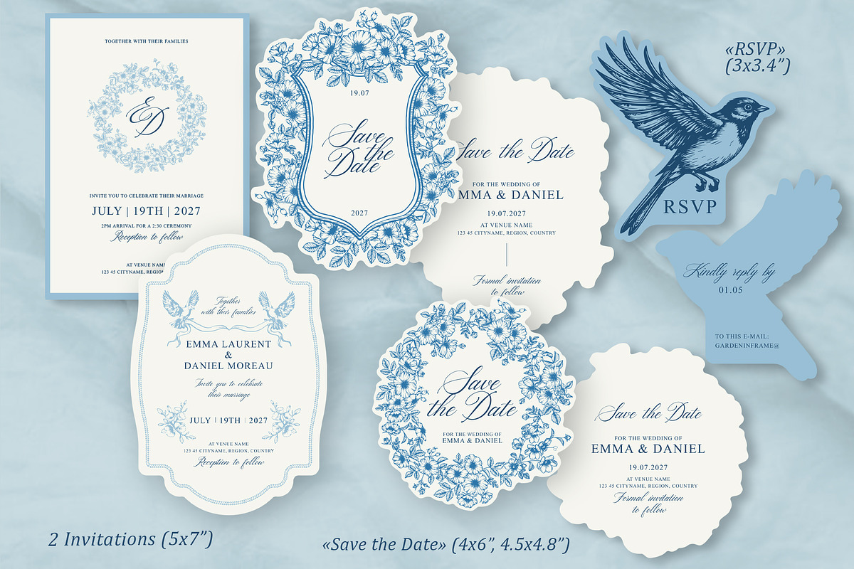 Vintage Wedding Stationery Set, a Stationery Template by Garden in frame (Photo 4 of 9)