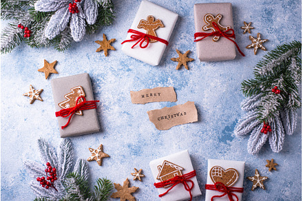 Christmas festive background with, a Holiday Photo by Yulia Furman