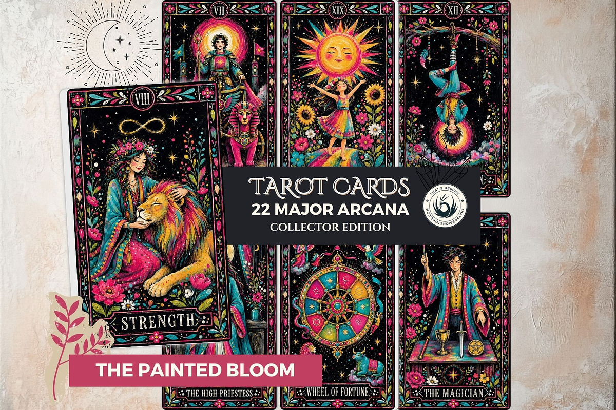 The Painted Bloom Tarot Major Arcana, a Decorative Illustration by ThatsDesignArt (Photo 1 of 11)