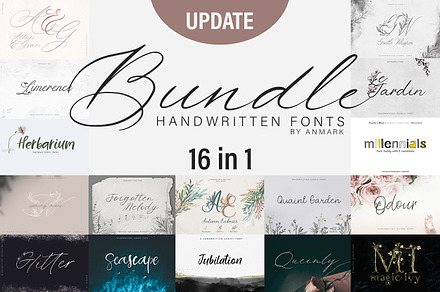 Handwritten Font BUNDLE, a Script Font by AnMark