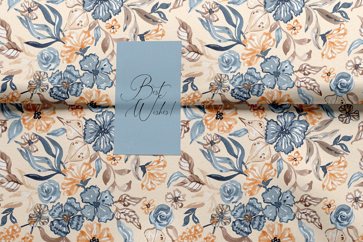 Watercolor Summer Garden Blooms, a Pattern Graphic by SirenaArt (Photo 13 of 13)