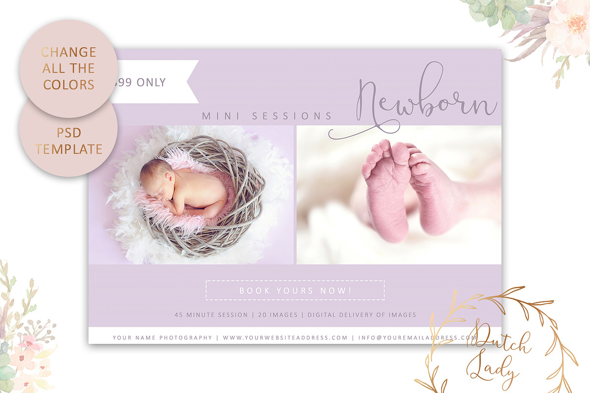 PSD Photo Session Card Template #16, a Card Template by The Dutch Lady ...