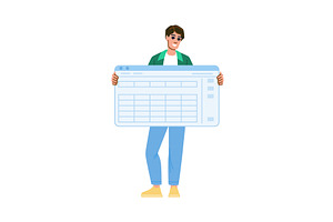 Young man holding a large, a Finance Illustration by pikepicture
