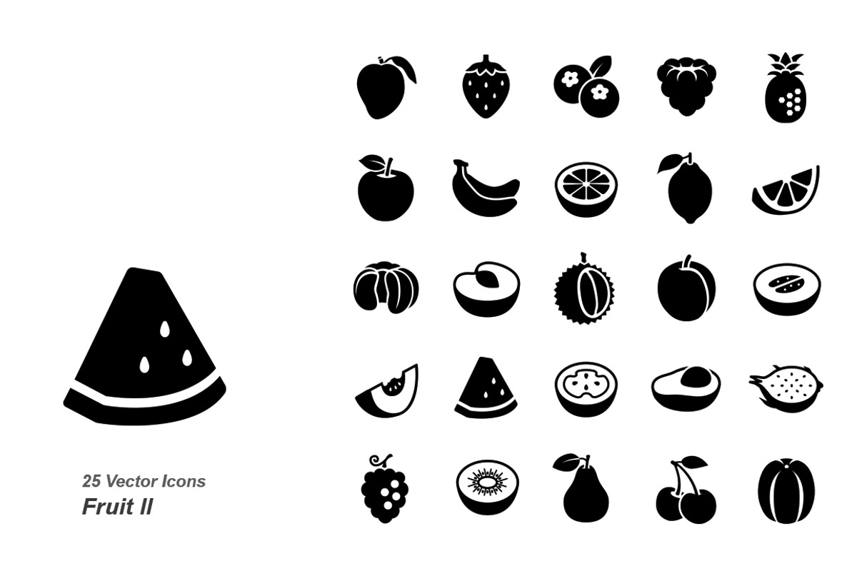 Fruit II glyph vector icons, an Icon by Jisun Park