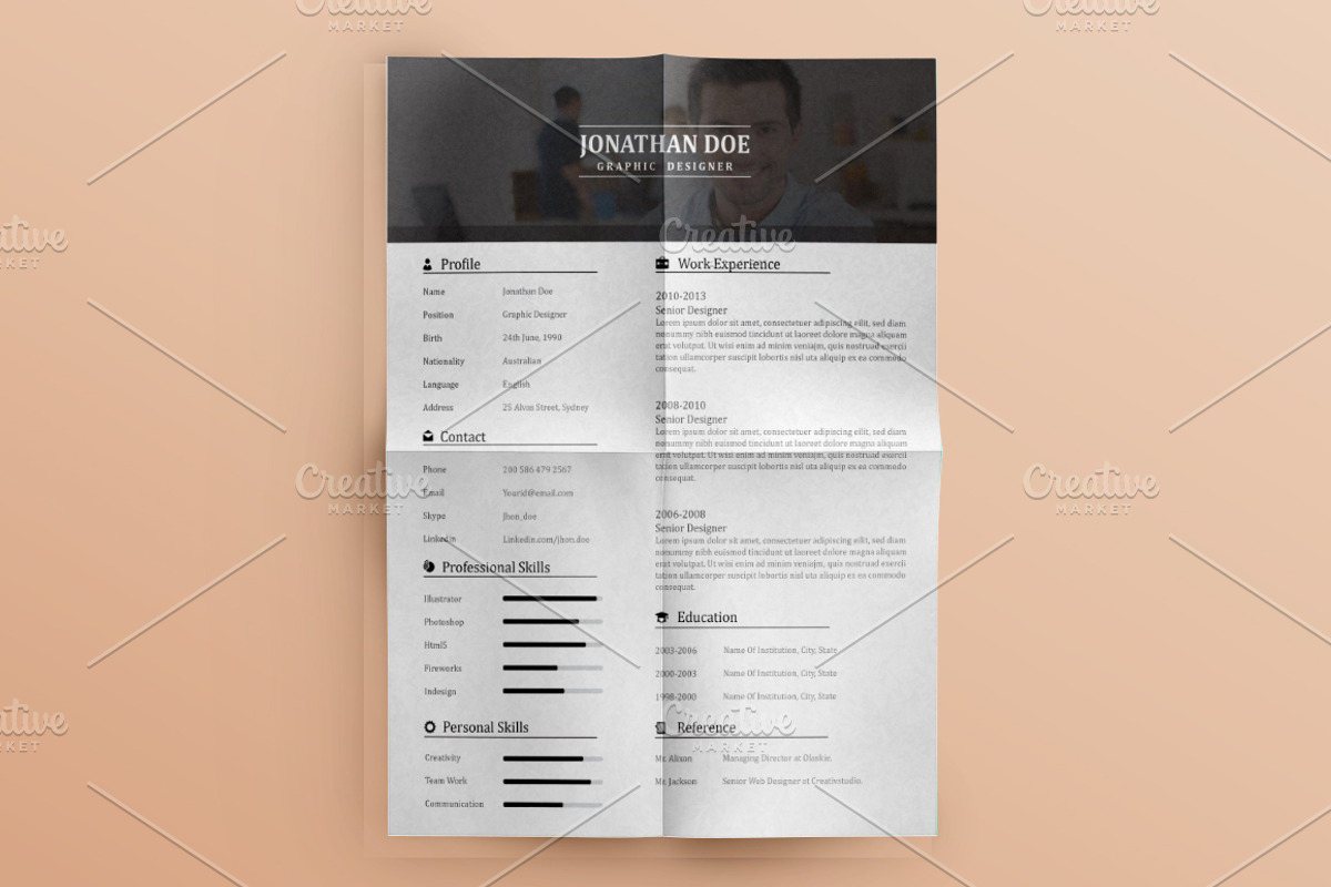 Resume + Cover Letter + Bonus, a Resume Template by Pentaclay (Photo 5 of 5)