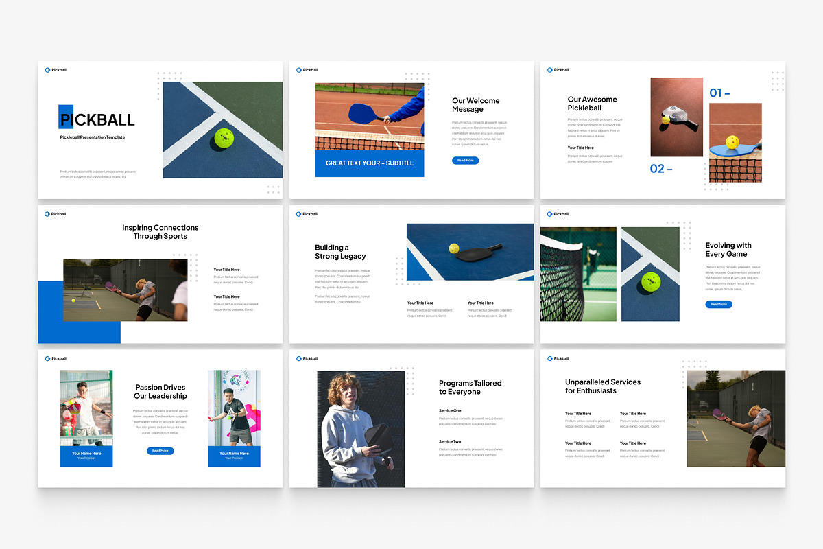 Blue Modern Pickleball Presentation, a Presentation Template by Eklip Studio (Photo 2 of 5)