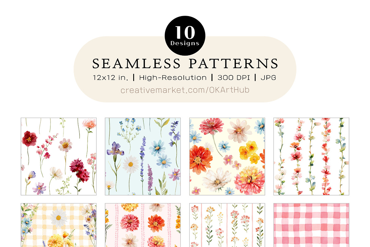 Bright Wildflower Watercolor Clipart, a Decorative Illustration by OKArtHub (Photo 7 of 12)