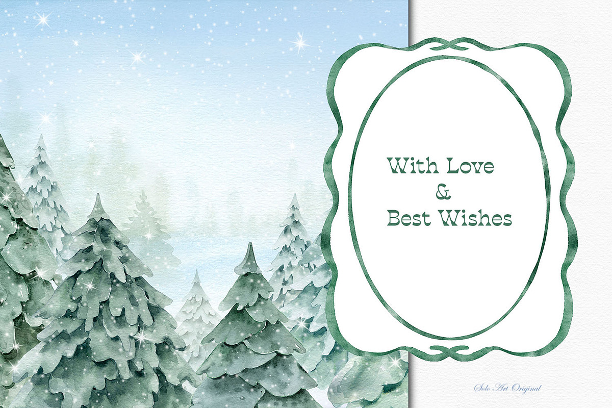Watercolor Christmas Frames Clipart, an Object Graphic by Solo Art Original (Photo 9 of 9)