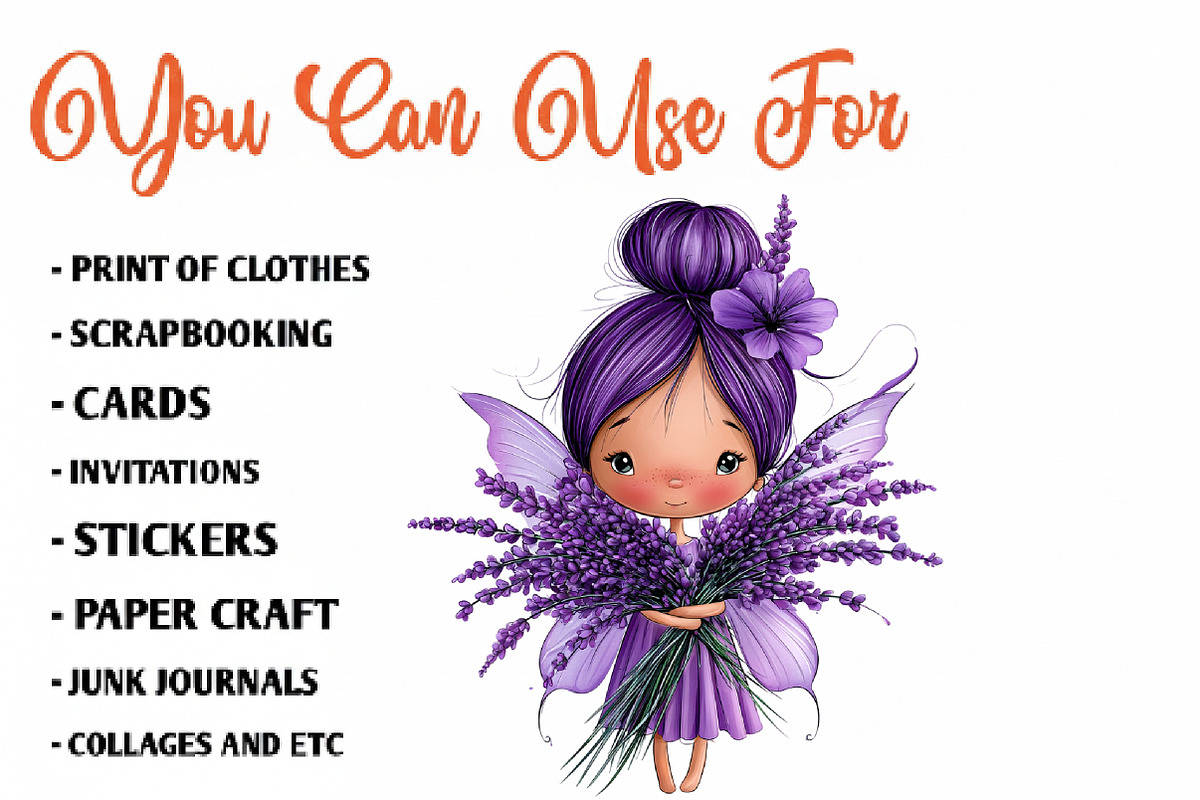 Cute Lavender Fairy Whimsical, a Seasonal Illustration by CreationArt (Photo 5 of 7)