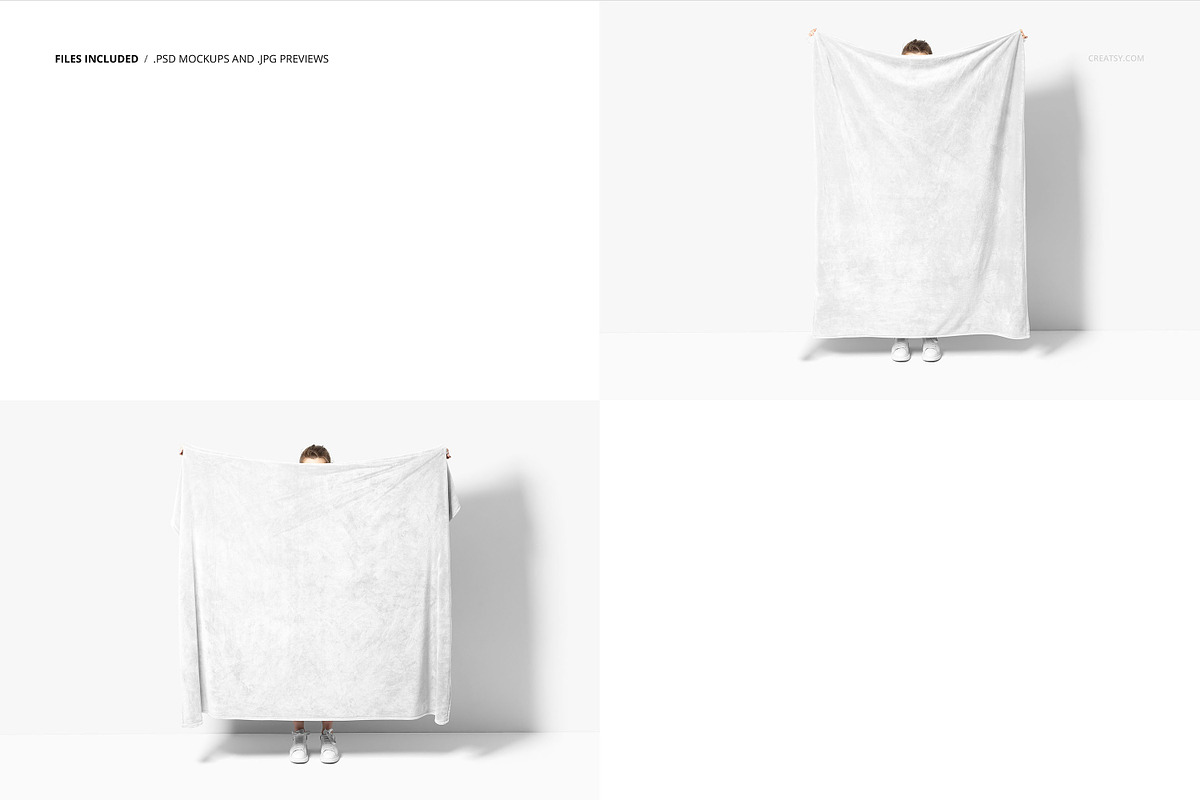 Fleece Throw Blanket Mockup Set, a Product Mockup by creatsy5 (Photo 2 of 7)