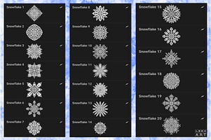 Snowflakes Brush Stamps Procreate