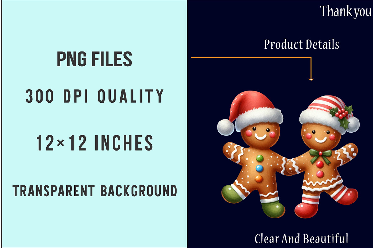 Cute Christmas Gingerbread Man Png, an Illustration by SinaCreation (Photo 6 of 7)