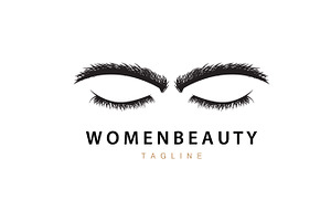 Eyelash Logo Women's Eye Beauty, a Branding & Logo Template by Maylianaw28