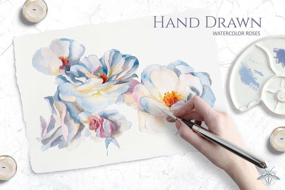 Jardin | Watercolor roses patterns, a Pattern Graphic by Tanya Vollar (Photo 4 of 11)