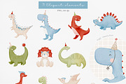 Dino party. Watercolor collection, an Animal Illustration by AfonshinaArt (Thumbnail 11 of 13)