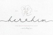 Her Him - Long Handwritten Script, a Script Font by Sarid Ezra (Thumbnail 1 of 9)