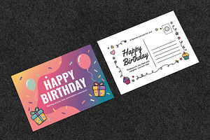 Birthday Celebration Postcard, a Card Template by MightyDesign