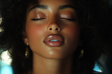 Serene Portrait of a Woman with Natural Beauty and Freckles, a Photo by AS photostudio