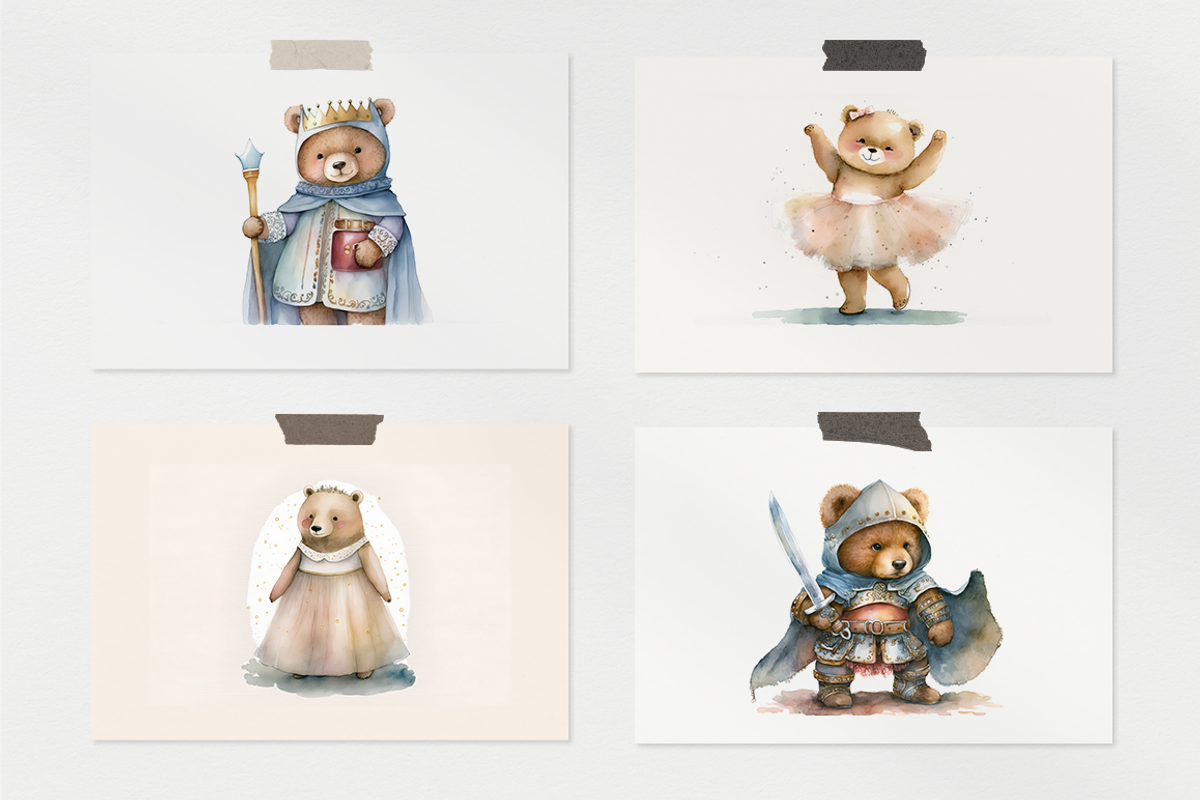 Cute Bears Watercolor Collection, a Decorative Illustration by artsy-fartsy (Photo 2 of 12)