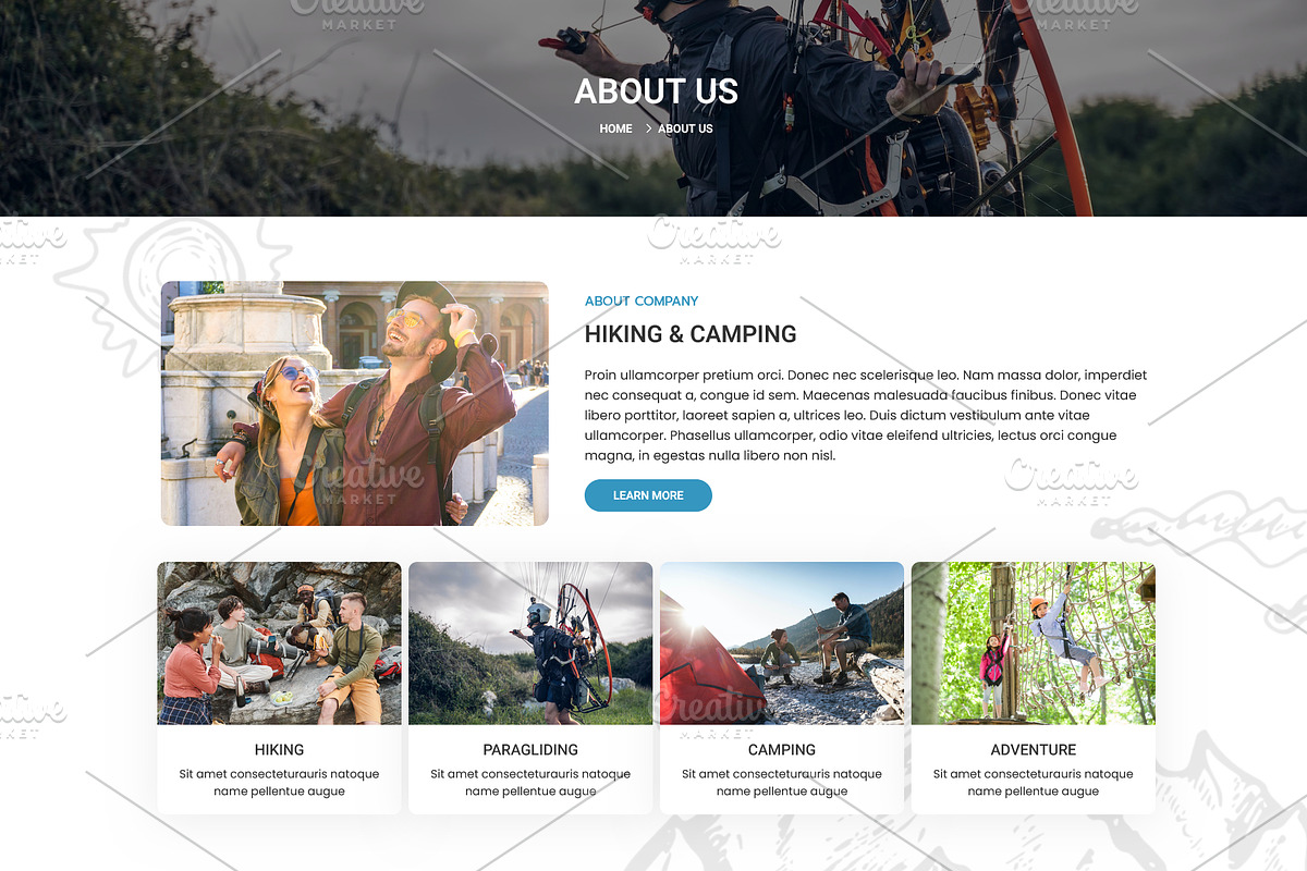 Hiking Skiing & Paragliding Template, a WordPress Template by HasnainDEV (Photo 2 of 6)