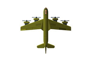 Green Flying Aircraft, Military Air, a Transportation Illustration by TopVectors