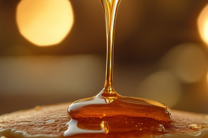 Honey dripping from honey dipper on, a Food & Drink Photo by MistyDay
