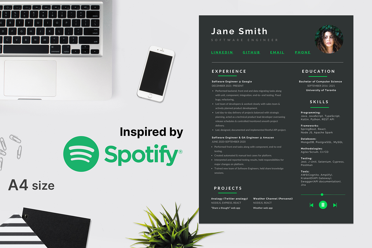 Professional Resume Template, a Resume Template by themosaic.design (Photo 1 of 5)