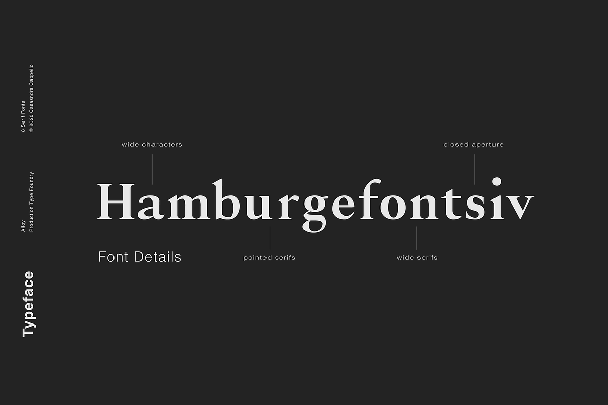 Alloy - A Sharp Serif Typeface, a Serif Font by Cassandra Cappello (Photo 4 of 7)