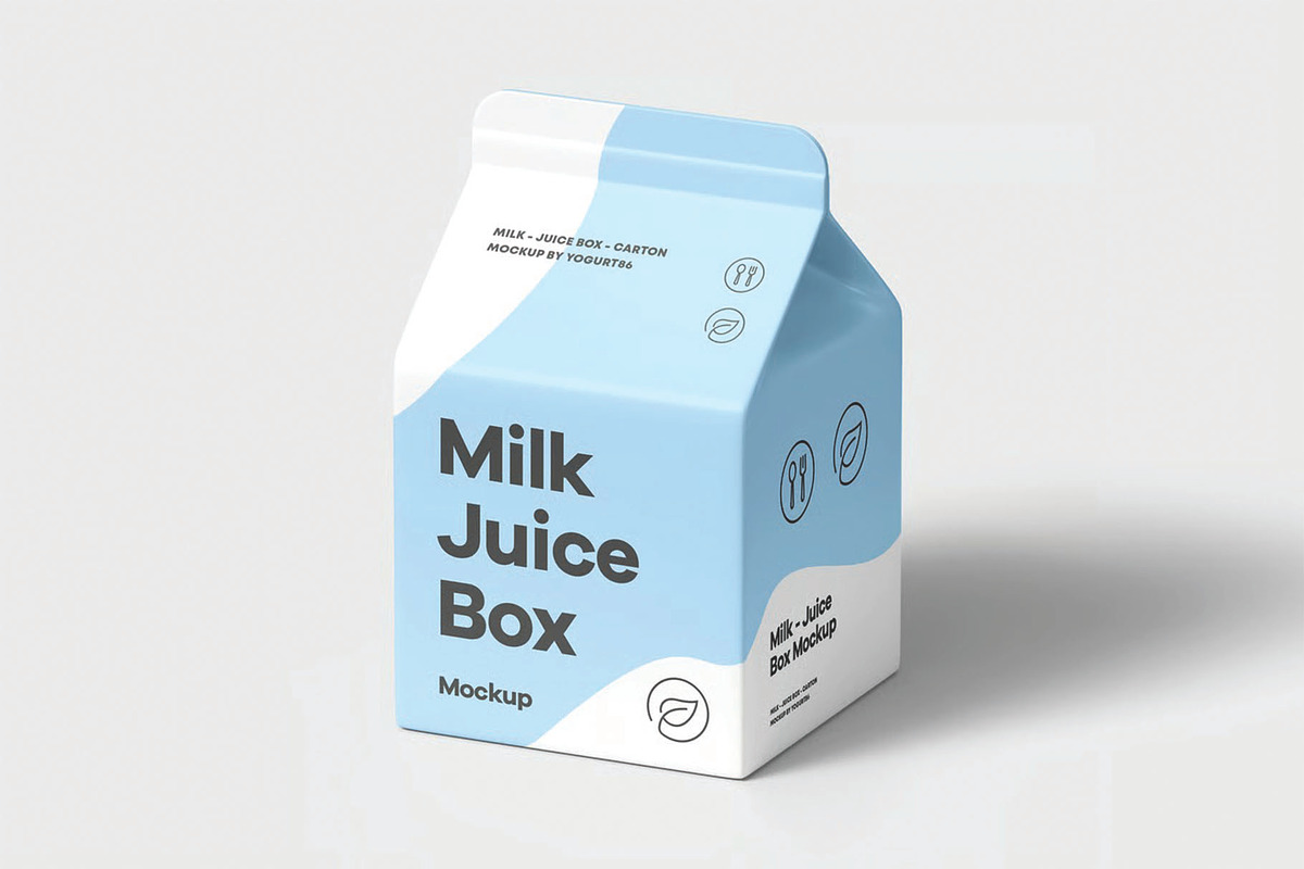 Milk Juice Box Mockup, a Packaging Mockup by DesignRushMarket (Photo 14 of 14)