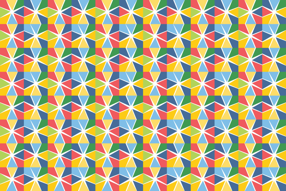 Vibrant Geometric Starburst Pattern, a Pattern Graphic by Mightyfire