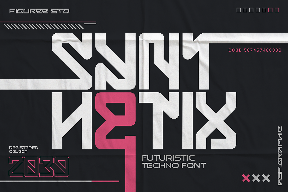 Synthetix - Futuristic Techno Font, a Symbol Font by figuree studio (Photo 1 of 8)
