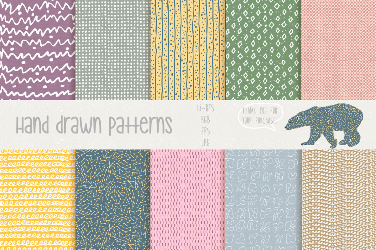 Hand drawn patterns #1 preview 4